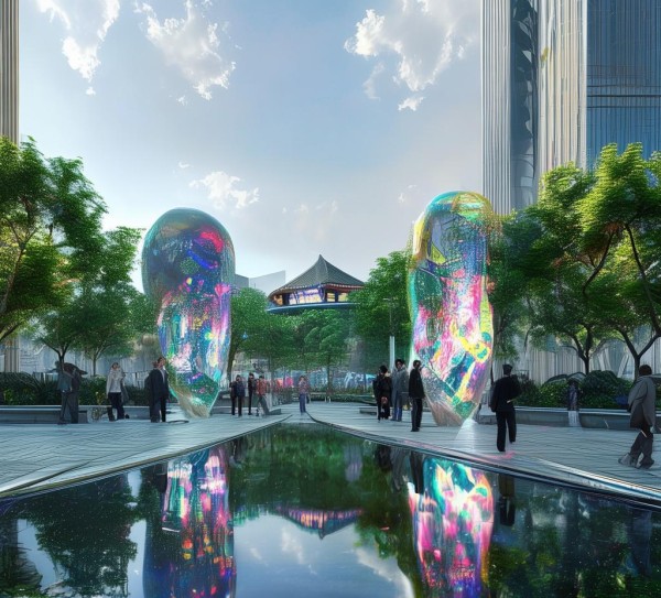 上海公园的未来,与城市与广告的互动 上海公园的未来,与城市与广告的互动